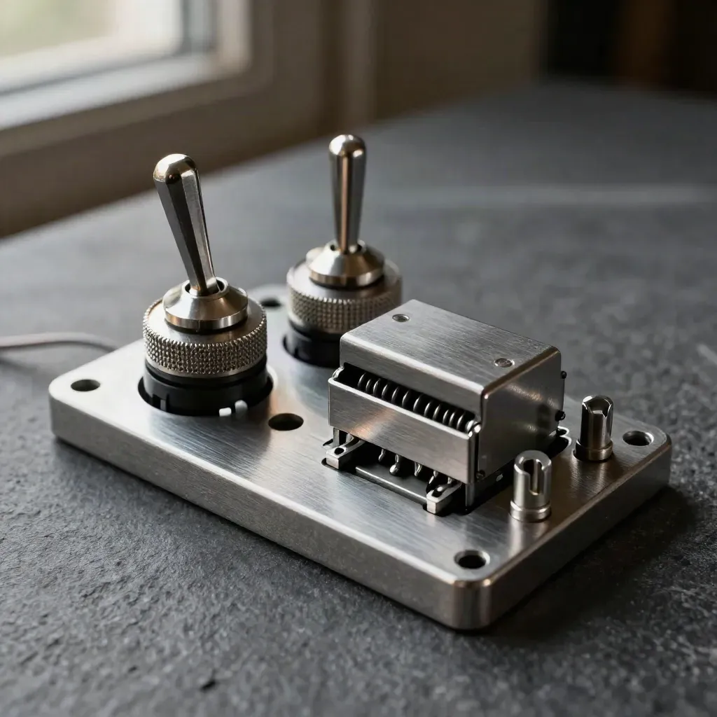 Macro of toggle switches and a latched relay on graphite stone